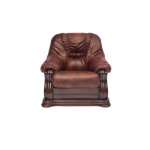 Кресло из натуральной кожи «Гольцмаер» коричневый(TC)