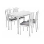 Обеденная группа Mali (стол и 4 стула) white / grey (LM)