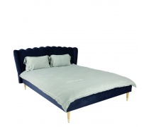 Кровать XS-9088 MK-7602-BU двуспальная 160х200 см Темно-синий