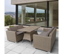 Комплект плетеной мебели T198B/S52B-W56 Light brown