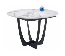 Стеклянный стол Венера белый мрамор / графит (LM)