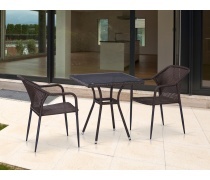 Комплект плетеной мебели T282BNT/Y35-W2390 Brown 2Pcs (AM)
