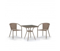 Комплект плетеной мебели T282BNT/Y137C-W56 Light brown 2Pcs (AM)